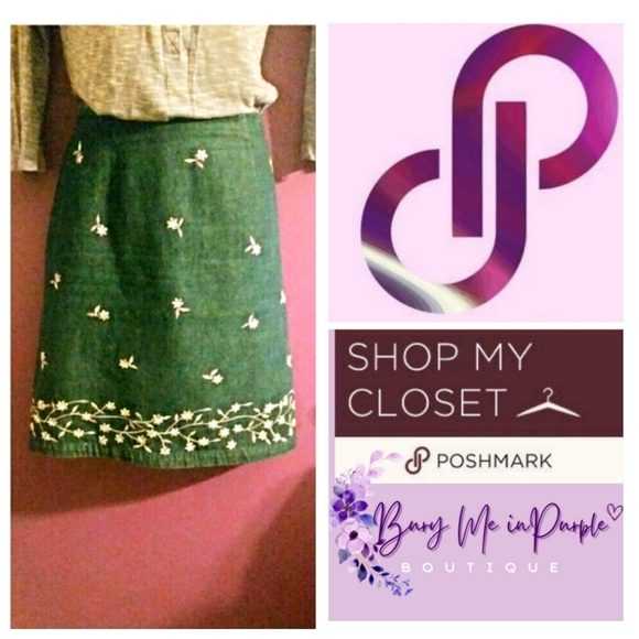 Style & Co. Denim - DENIM EMBROIDERED SKIRT
